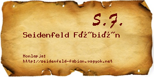 Seidenfeld Fábián névjegykártya